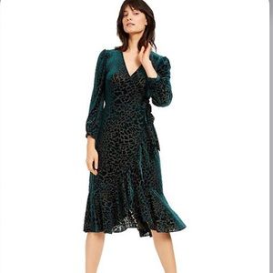 Calvin Klein Velvet Animal-Print Wrap Dress